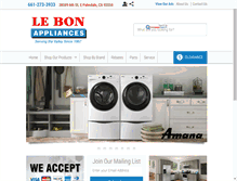 Tablet Screenshot of lebonappliance.com
